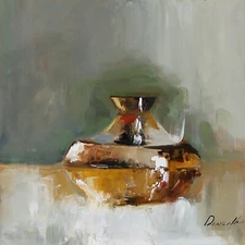 Demenko Natalia abstract  vase Oil painting UKRAINE 8*8