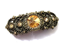 Michal Negrin Romantic hand made Crystals hair pin clip Made in Israel 33254