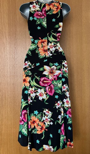 Vestido midi acampanado Karen Millen 12 UK negro floral jersey fruncido delantero cuello en V EU40 - Imagen 8 de 8