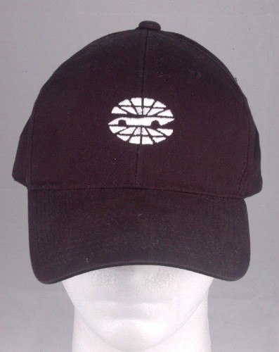 Vtg MOTOR SPEEDWAY Hat-Hook & Loop Back Cap-Black-Embroidered-Car RaceTrack-Cool