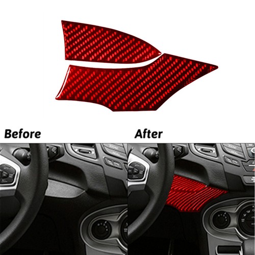 Red Carbon Fiber Full Set Interior Cover Trim Kit For Ford Fiesta 2011-2015 - Picture 7 of 15