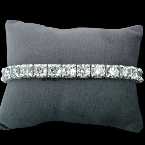 Men Tennis Bracelet, 8 Inches,925 Silver Rare 40 Ct Certified 8mm White Diamond