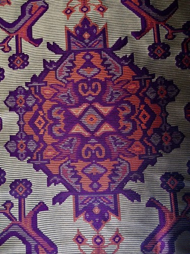 SAHCO DONGHIA Mayu grey purple rust polyester silk woven Italy 9+ yards new