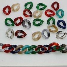 200 Acrylic Flat Twist Oval Linking Rings Open Chain Beads 14X10mm Imitation Gem