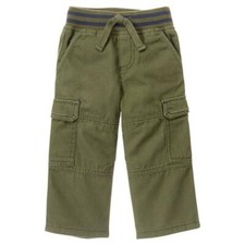 6F WOW NWT 12-18M GyMbOrEe Boys GO CARGO Pants Olive Green Casual Dress