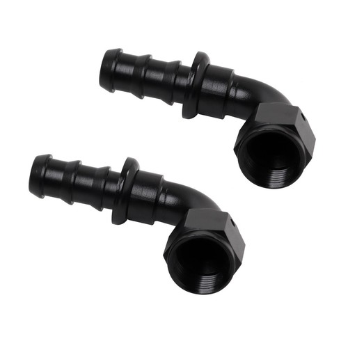 LokoCar 4AN 90 Degree Push Lock Hose Fitting End Fits 1/4" Rubber Fuel Line 2Pcs - Picture 11 of 16