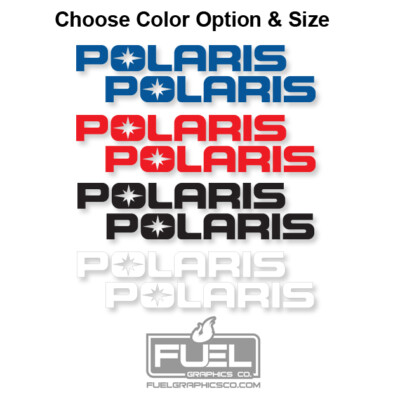 Polaris Logo Premium Snowmobile Decal 2 Pack - Black, Blue, Red or ...