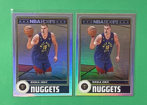 LOT OF (2) NIKOLA JOKIC 2023-24 PANINI NBA HOOPS FOIL PARALLEL /199 NUGGETS
