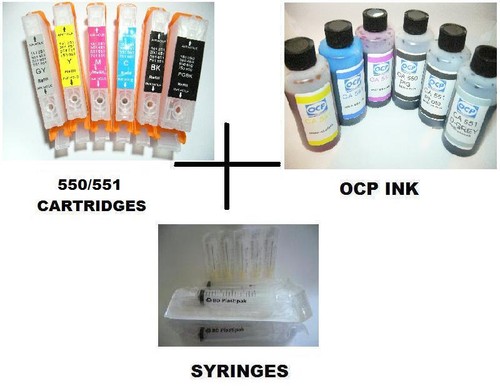 GENUINE OCP INK CARTRIDGE KIT COMPATIBLE WITH CANON MX925 PGI 550 CLI 551 + GREY