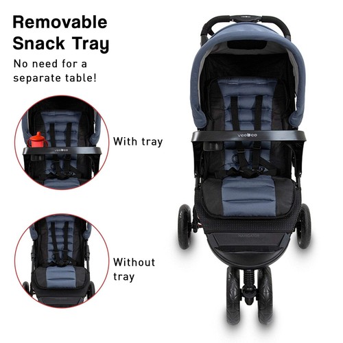 Veebee Navigator Stroller 3-wheel Pram For Newborns To Toddlers - Glacier - Picture 2 of 11