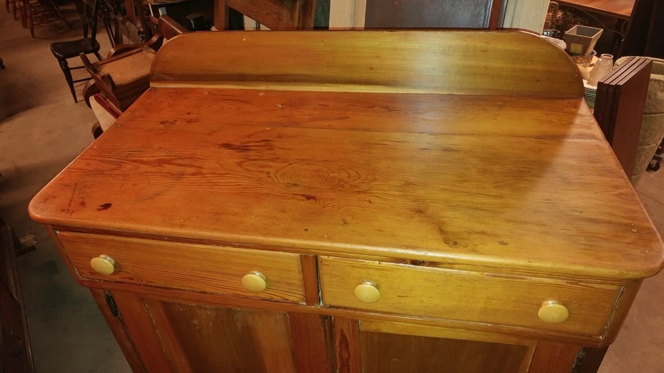 Antigua caja fuerte para pasteles - Madera de pino hecha temprano - Lata perforada - Hermosa Foto 4 de 4