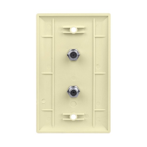 Construct Pro Wall Plate with Dual F-81 Connectors (Ivory) - Picture 3 of 7