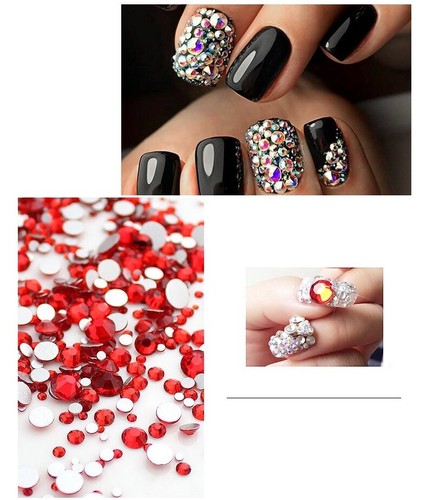 1440p SS3(1.3mm) Glitter Nail Art Rhinestones Flatback Crystals Nails Decoration - Picture 10 of 37