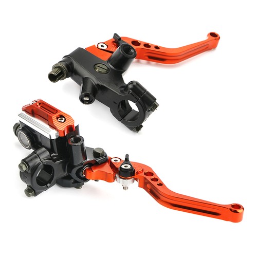 7/8" Motorcycle Universal Brake Master Cylinder Clutch Reservoir Levers Orange - Picture 3 of 12