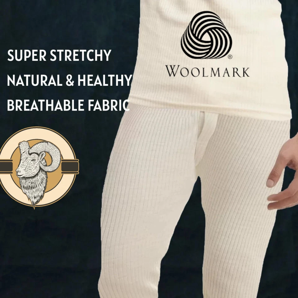 %100 Leggings de Lana Merino para Hombre - Ropa Interior Térmica Pantalones - Fitness Aire Libre Foto 4 de 4