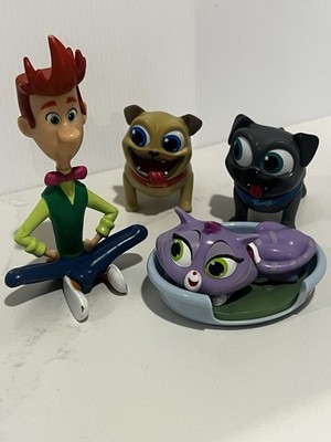 Lot Of 4 Disney Junior Puppy Dog Pals 3'' Figure Play Set Hissy Cat Bob Bingo