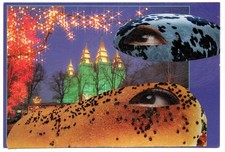 Mail Art David Greenberger "Curious Christmas" original collaged postcard 2025