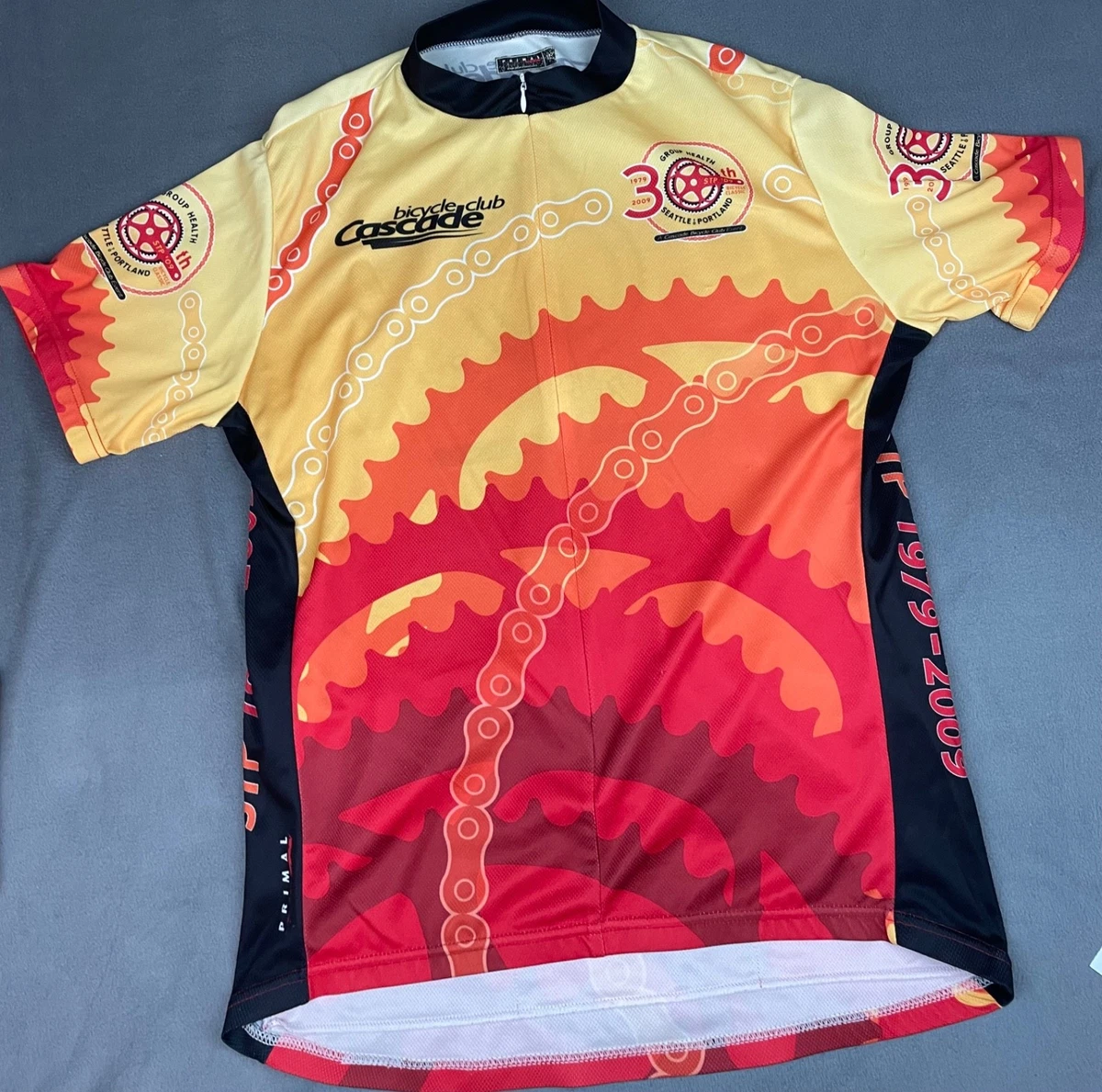Maillot cyclisme été Primal Alaskan homme grande orque orange noir quartzip