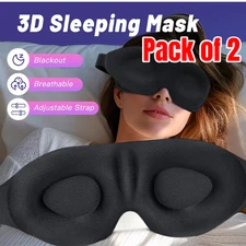 Sleep Eye Mask for Men Women, 3D Contoured Cup Sleeping Mask & Blindfold