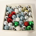 Lot Small Shatterproof Plastic Christmas Tree Ornaments Glitter Metallic 1-2"