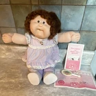 Vintage Cabbage Patch Kids Cornsilk Kids Doll Brown hair certificate hair brush