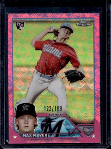 2023 Topps Chrome Logofractor Max Meyer RC Pink Refractor #122/199 Marlins