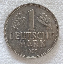1957 D Germany 1 mark coin