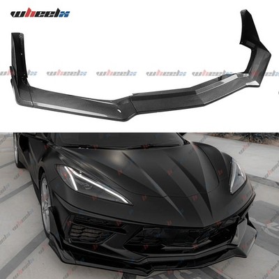 WheelX For 20-24 Corvette C8 STG 3 Winglet Carbon Look Front Bumper Lip Splitter