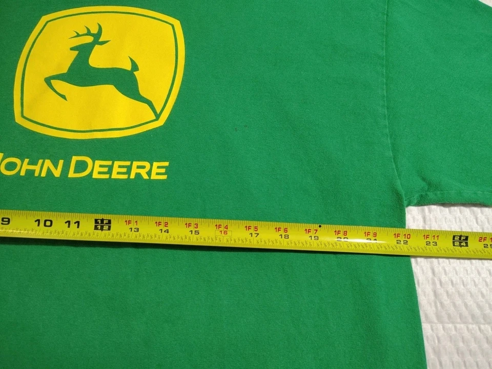Camiseta John Deere Vintage Verde Amarillo Manga Corta Logo Ciervo Para Hombre XL  Foto 4 de 4
