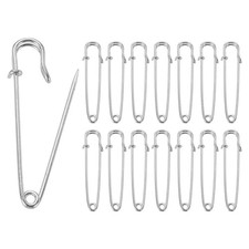 30pcs Safety Pins 57mm Electroplated Large Safety Pin for Clothes, Silver