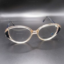 Vintage Marcolin Pearl 1124 Eyeglass Frames Clear Nude Blue Italy Women's Cat