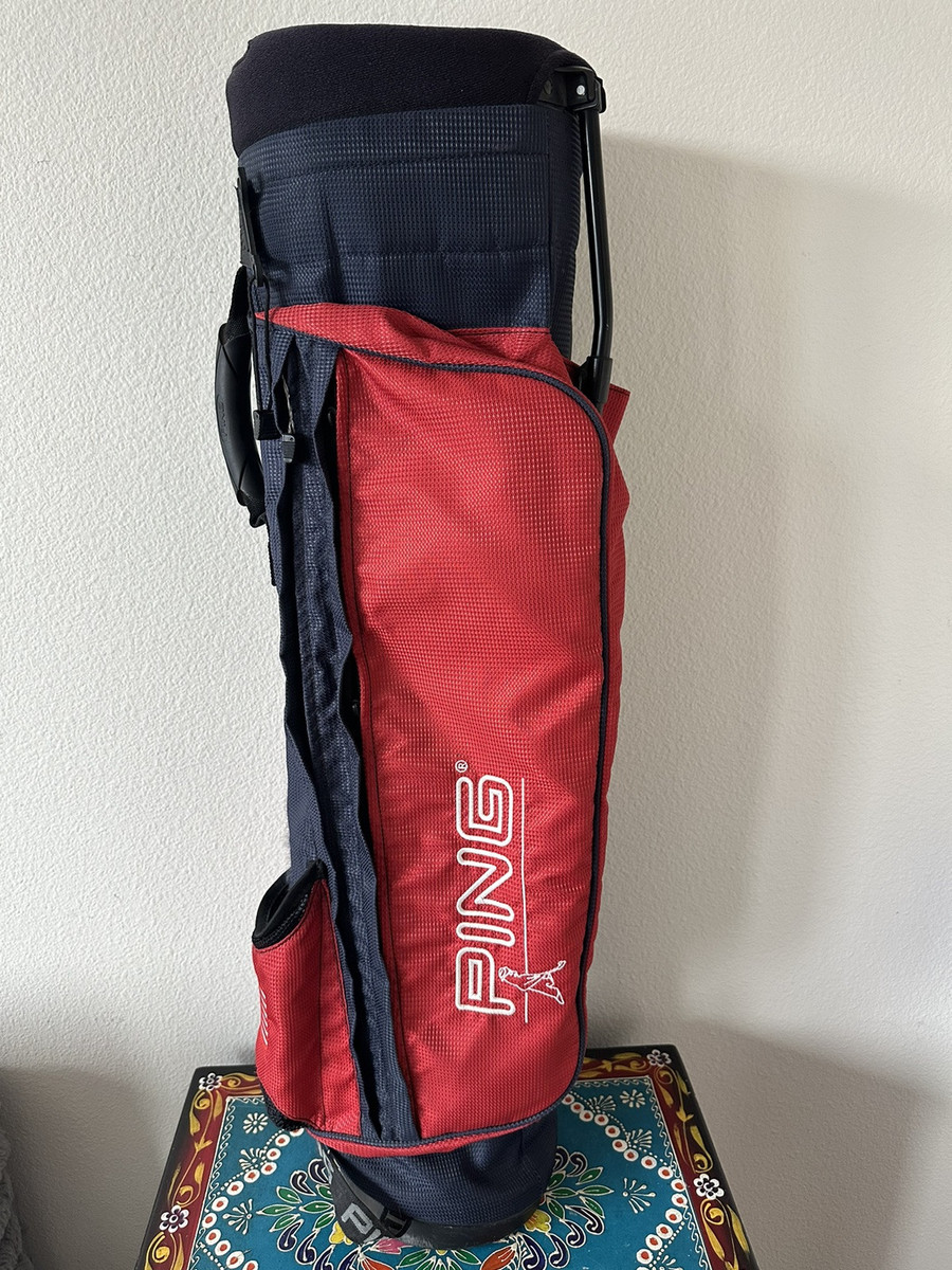Vintage PING K56 Stand Golf Bag Red White Blue Flag 4-Way Vintage PING K56 Stand Golf Bag Red White Blue Flag 4-Way