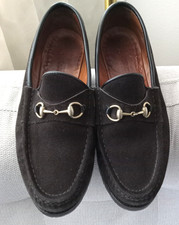 Gucci 6105 Suede Horsebit Lug Sole Loafers Shoes 9 B dark brown Italy Womens
