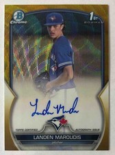 2023 Bowman Draft Landen Maroudis Chrome Auto Gold Wave Refractor /50 #CDA-LM