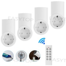 4x Funksteckdosen Set Funk Starterkit mit Steckdose und Fernbedienung bis 30m