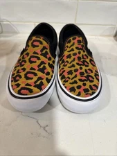 Vans Ultracush Pro Mens Leopard Blk. Inca Gold Orange Pattern Sneakers~Sz 6
