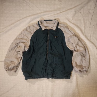 Vintage Nike Full Zip REVERSIBLE Windbreaker Dark Green Men's Large