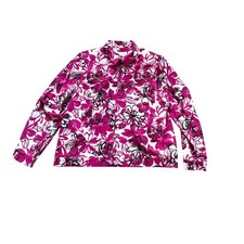 Alfred Dunner Women's Lightweight Jacket Sz 14 Floral Stretch Spring Chic New