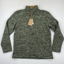 Weatherproof Vintage Sherpa Lined Jacket Men’s M Green Pullover Hi Pile Fleece