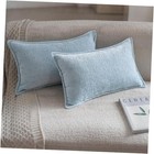  Chenille Decorative Throw Pillow Covers 12x20 20" x 12" (Pack of 2) Light Blue