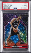 2021 PANINI RECON HOLO SWIRL #181 TIM DUNCAN 2/3 PSA 10