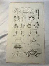 1810s Antique Fortification Copper Engraving Vauban Methods Star Fort J Taylor