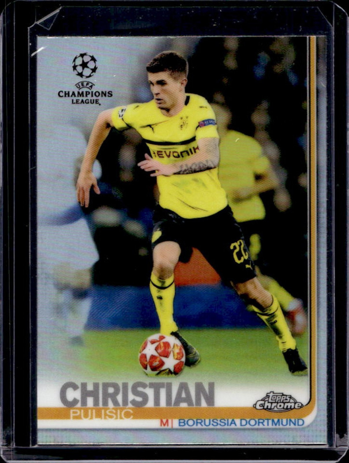 2018 Topps Chrome UEFA Christian Pulisic Variation VAR #23b Dortmund