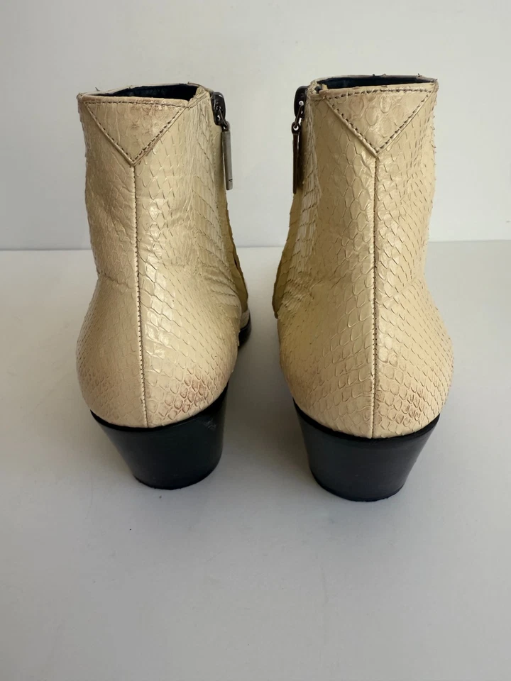 Botines Saint Laurent Crema Auténticos Piel de Serpiente - EU 38.5 - US 8 Foto 3 de 4