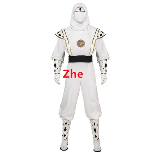 Power Rangers weißer Ninja Morph Männer Outfits Ganzanzug Halloween Cosplay Custome - Bild 2 von 13