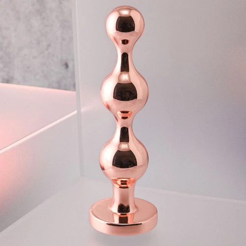 Gender X GOLD DIGGER Large - Rose Gold Large Butt Plug with Black Gem Base - Imagen 2 de 9
