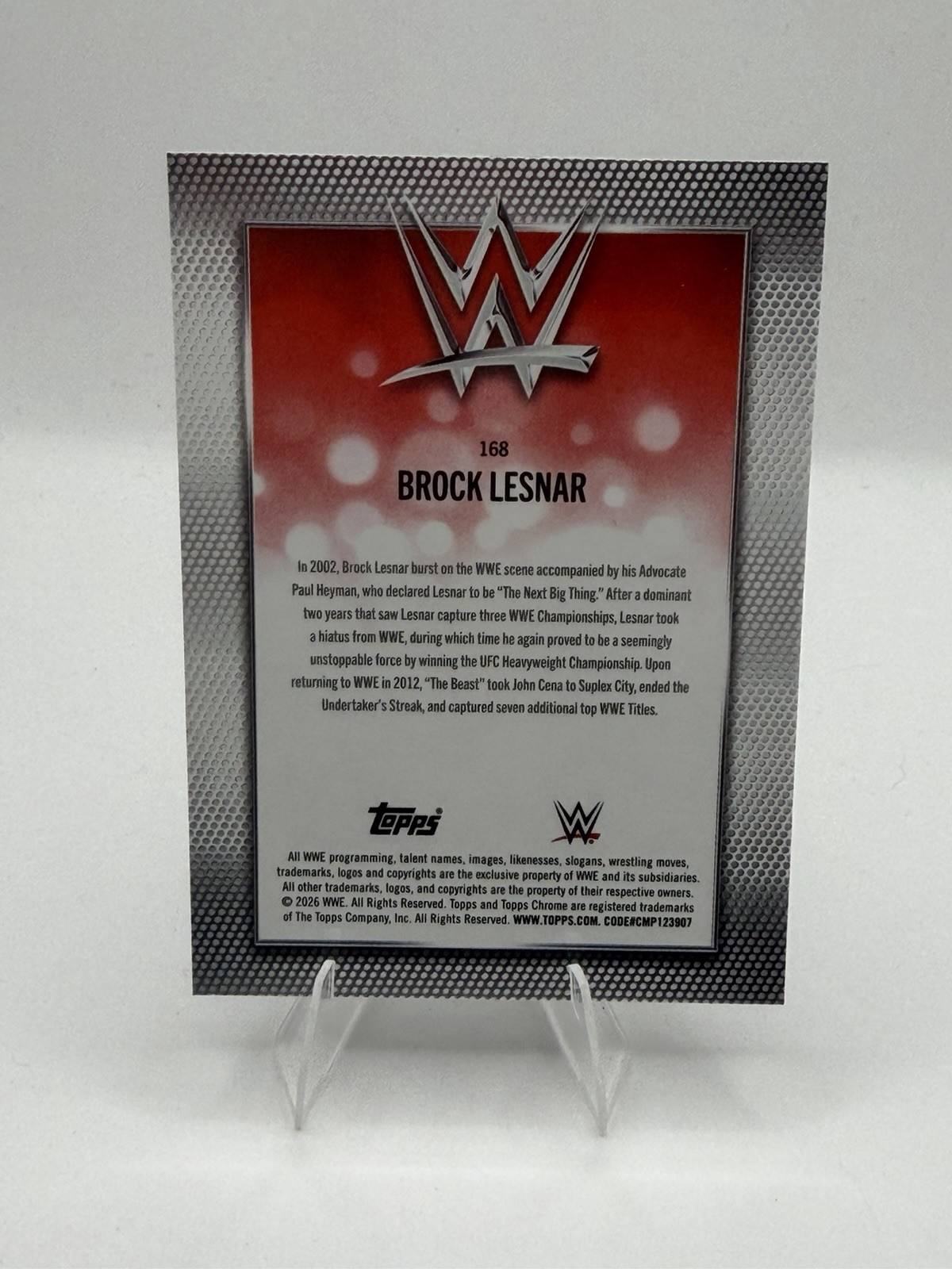 2026 Topps Chrome WWE - Brock Lesnar - Refractor 56/75 view 2
