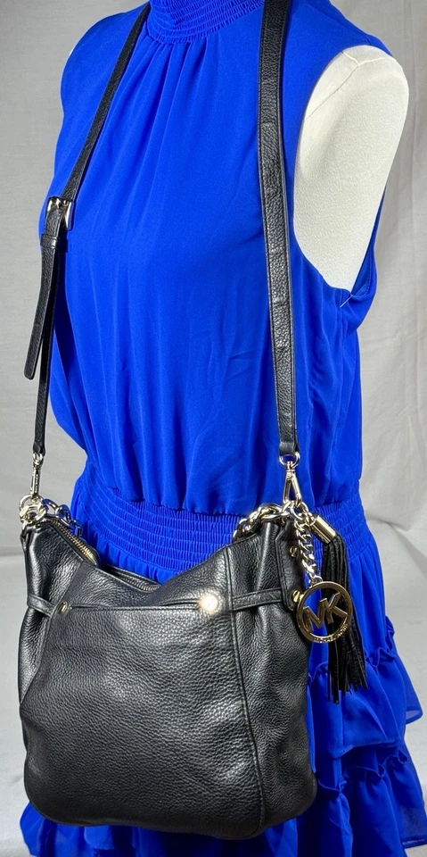 😎😎😎De colección MICHAEL KORS CUERO GRANULADO NEGRO Bedford 2WAY Hobo Bandolera de Hombro Foto 2 de 4