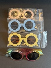 Kids Children Toddler Flower Sunglasses Pink, Blue, Yellow, Lot Of 4