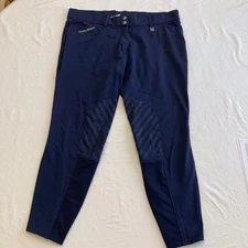 ROMFH Sarafina Women's Knee Grip Riding Breeches Navy. Equestrian. 34R